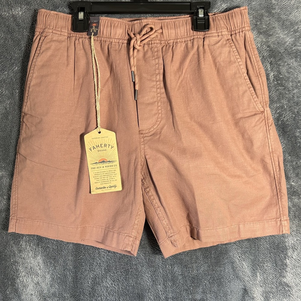 Faherty Mens Size S Cedar Rose Essential Drawstring Shorts